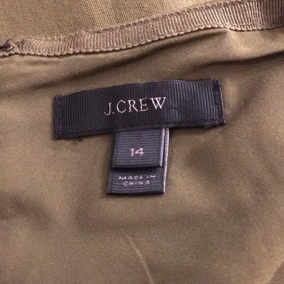 J.Crew Olive Green COTTON BLEND PENCIL SHEATH Dress size 14 in EUC - Picture 6 of 7